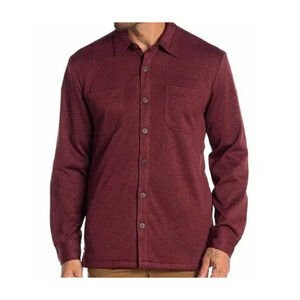 Weatherproof Mens Faux Fur-Lined Button Shirt Sz Large Red Mahogany NWT